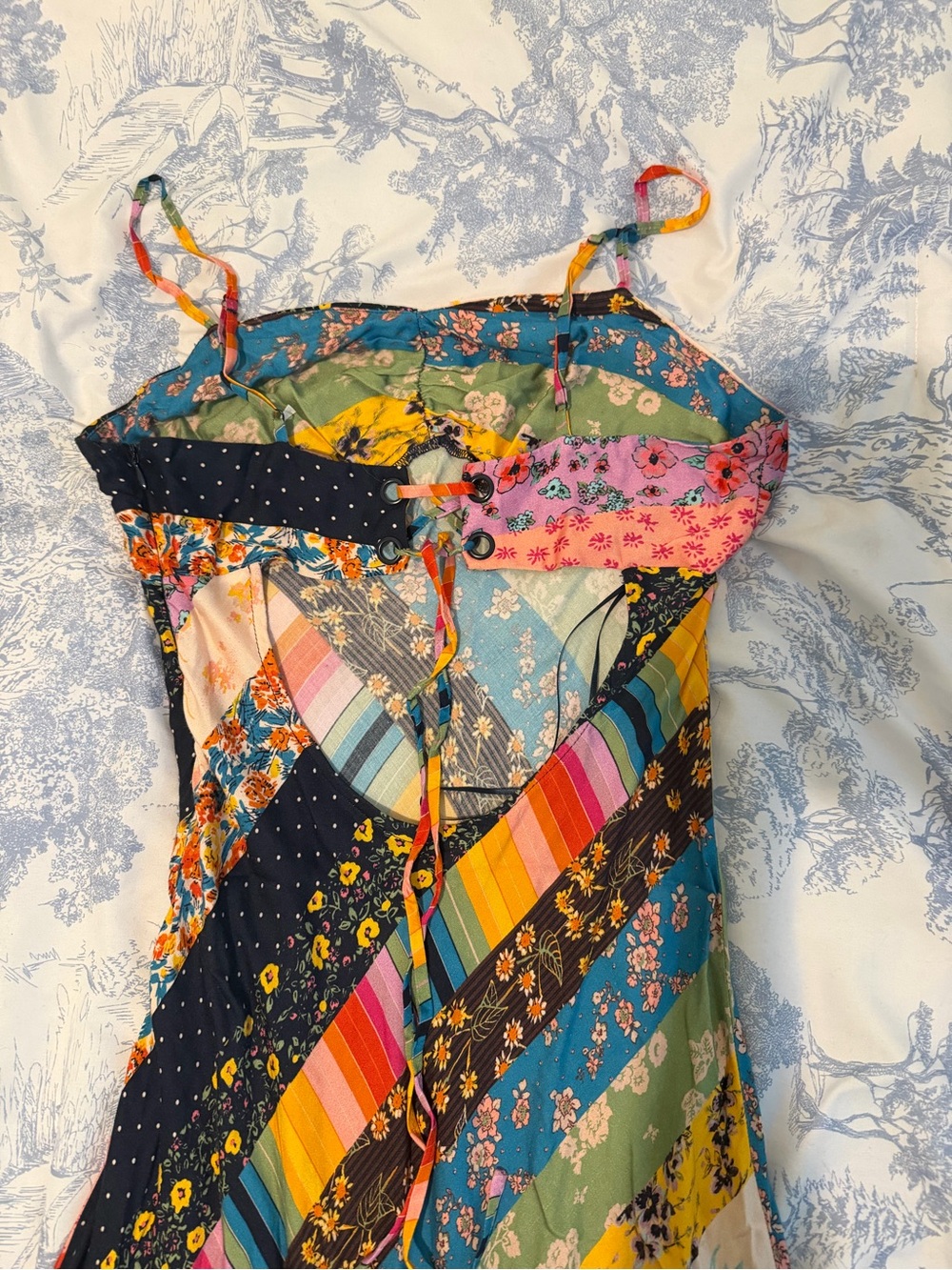 Offer $230 *UNICORN* Free People Patchwork Floral Slip Dress *HARD TO FIND* - Picture 9 of 13
